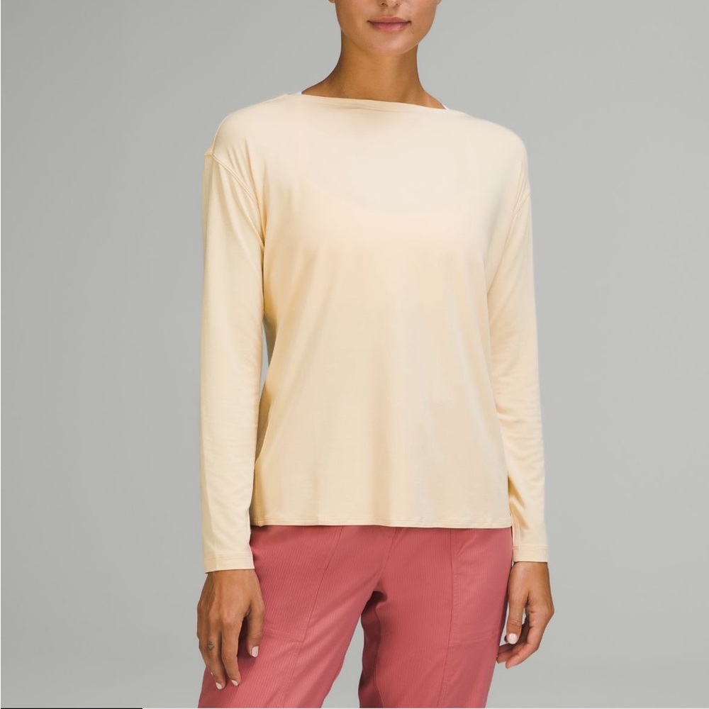 lululemon modal pleated back long sleeve in prosecco